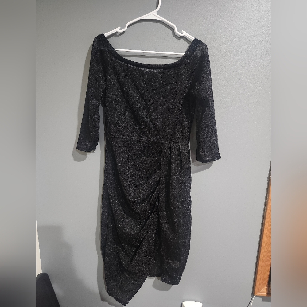 Elegant Black Women's Mesh Dress Size Large Nwot
